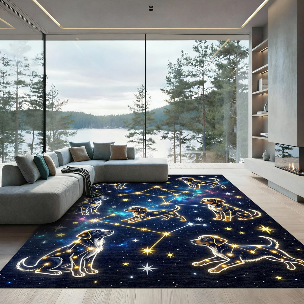 Cosmic Constellation Labrador Dog Sky Rug