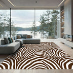 Bold Chocolate Zebra Animal Stripe Rug