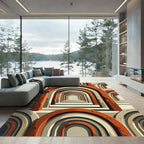 Earthy Terracotta Arch Tunnel Geometric Rug