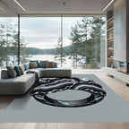 Black Agate With Crystal Accents Rug