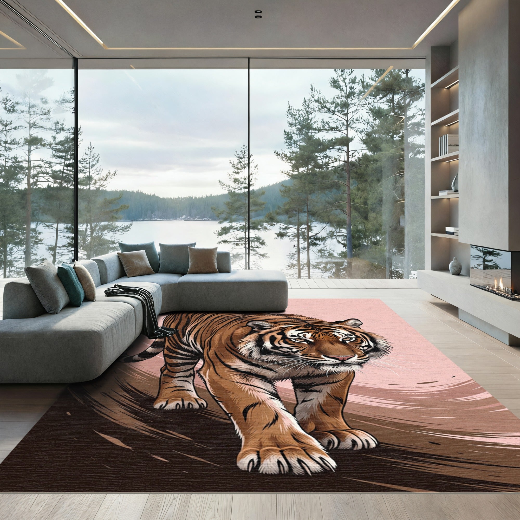 Bold Tiger Stripes Abstract Background Rug
