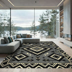 Monochrome Geometric Arrow Diamond Rug