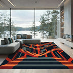 Orange Geometric Illusion Staircase Rug