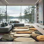 Organic Earth Tone River Stone Rug