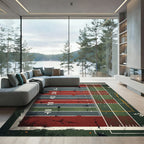 Weathered Grid Sport Field Grunge Rug