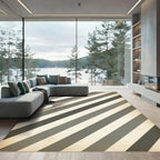 Modern Gray Diagonal Stripe Rug