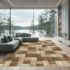 Natural Woven Texture Geometric Square Rug