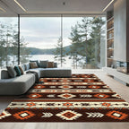 Earthy Tones Diamond Arrow Geometric Rug