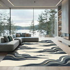 Minimalist Stormy Gray Abstract Cloud Rug