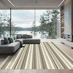 Earthy Brown and Neutral Classic Stripe Rug