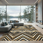 Earthy Geometric Chevron Tribal Band Rug
