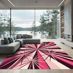 Radiant Pink Starburst Sunburst Rug