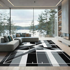 Monochromatic Abstract Geometric Linear Area Rug