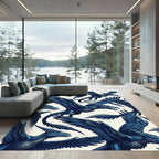 Majestic Sapphire Dragon Flight Composition Rug