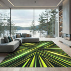 Vibrant Lime Green Streaks Rug