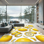 Sunny Lemon Fruit Citrus Peel Rug