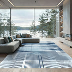 Indigo Winter Landscape Linear Rug