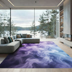 Mystic Purple Blue Swirling Smoke Rug