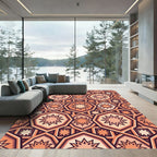 Terracotta Starburst Geometric Arabesque Rug