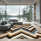 Earth Tones Geometric Chevron Rug