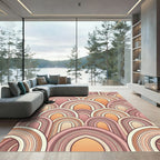 Retro Sunset Arch Layered Art Deco Rug