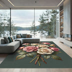 Elegant Blush and Cream Rose Bouquet Rug
