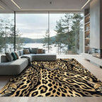Gold Ocelot Chain Print Rug