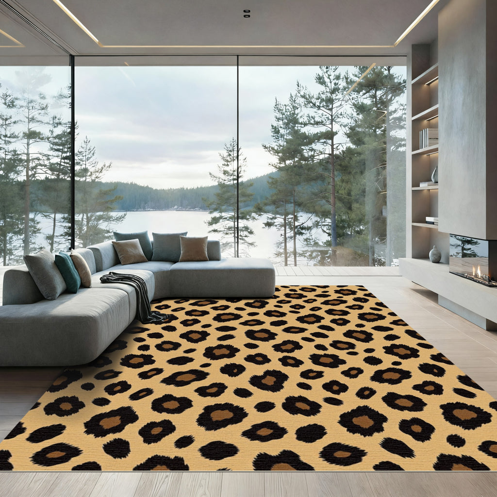 Wild Animal Spots Leopard Print Rug