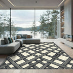 Rustic Gray Wood Lattice Diagonal Rug