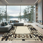 Rustic Wood Lattice Frame Rug