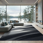 Bold Gray Brushstroke Abstract Rug