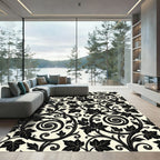 Dark Ivy Scrolls Arabesque Cream Rug