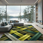 Interwoven Olive Green Textured Weave Rug