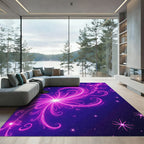 Vibrant Neon Pink Swirl Galaxy Rug