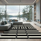 Monochromatic Linear Railway Track Abstract Rug