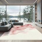 Crimson Watercolor Fluid Swirl Rug