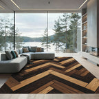 Alternating Wood Grain Herringbone Rug