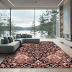 Blush Damask Ornate Filigree Medallion Rug