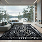 Silver Geometric Arch Lattice Metallic Rug