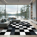 Monochromatic Checkered 3D Illusion Rug