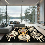 Melting Surreal Cream Faces Creepy Art Rug