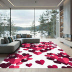 Crimson Pink Heart Scatter Rug