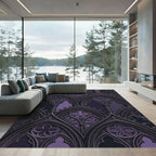 Gothic Violet Ornate Trefoil Arch Rug