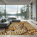 Realistic Cheetah Spotted Tan Animal Art Rug