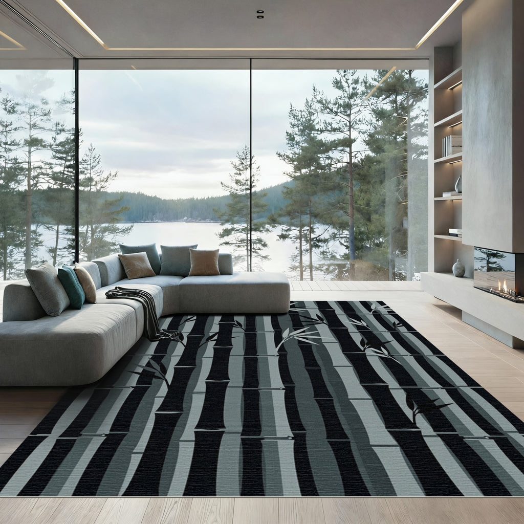 Monochromatic Bamboo Forest Vertical Rug