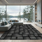 Dark Gray Woven Texture Rug