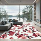 Ethereal Pink Cherry Blossom Branches Rug