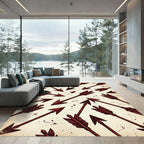 Crimson Arrows Heart Scatter Rug