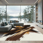 Earthy Tones Abstract Brush Strokes Rug