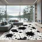 Playful Black Splash Dog Labrador Rug